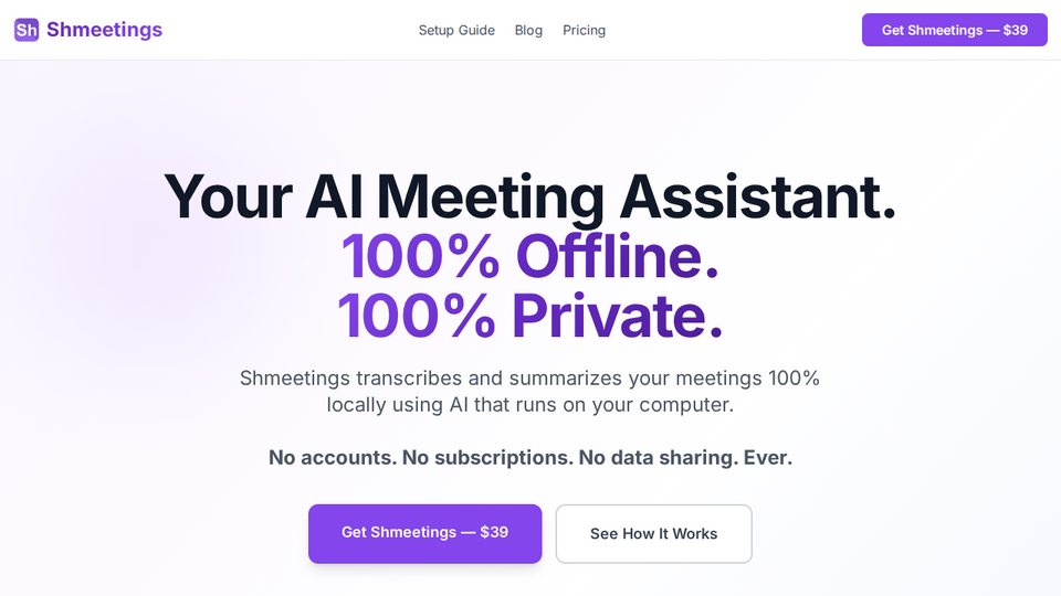 Screenshot of Shmeetings