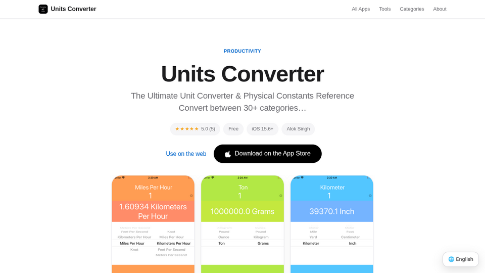 Screenshot of Units Converter & Calc