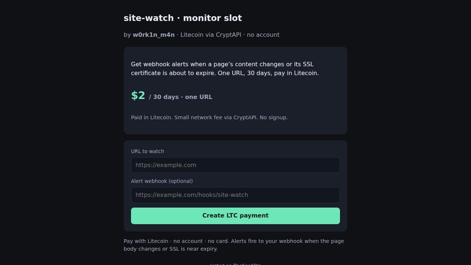 Screenshot of Site-Watch