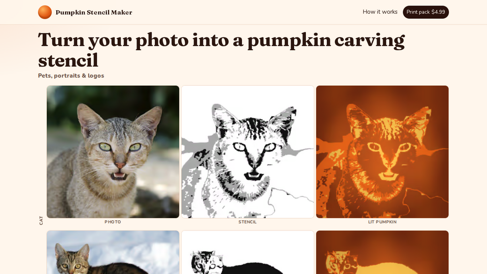 Screenshot of Pumpkin Stencil Maker
