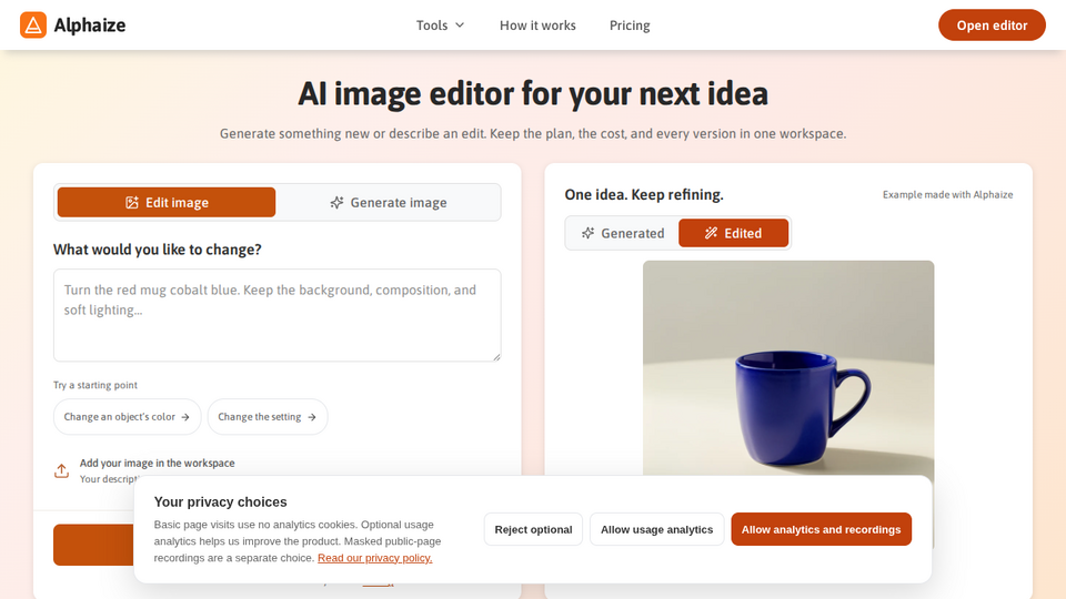 Screenshot of Alphaize