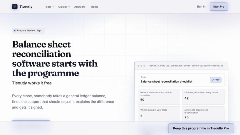 Screenshot of Tieoutly
