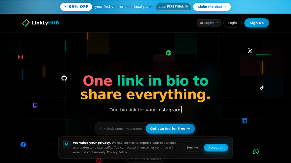 Screenshot of LinkLyHub