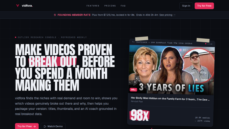 Screenshot of vidfora