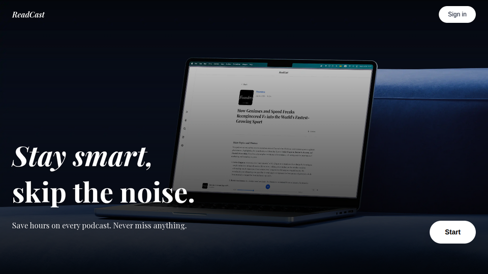 Screenshot of Readcast