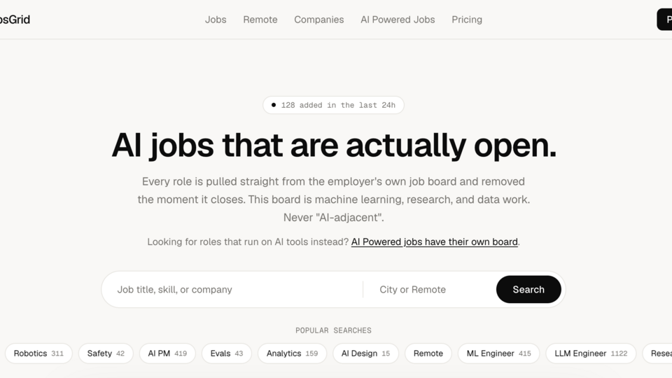 Screenshot of AIJobsGrid