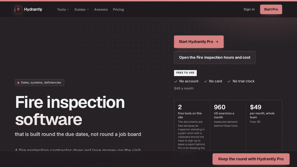 Screenshot of Hydrantly