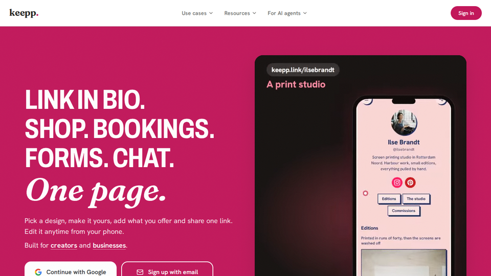 Screenshot of Keepp