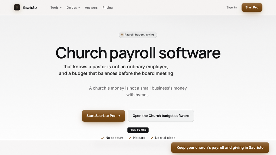 Screenshot of Sacristo