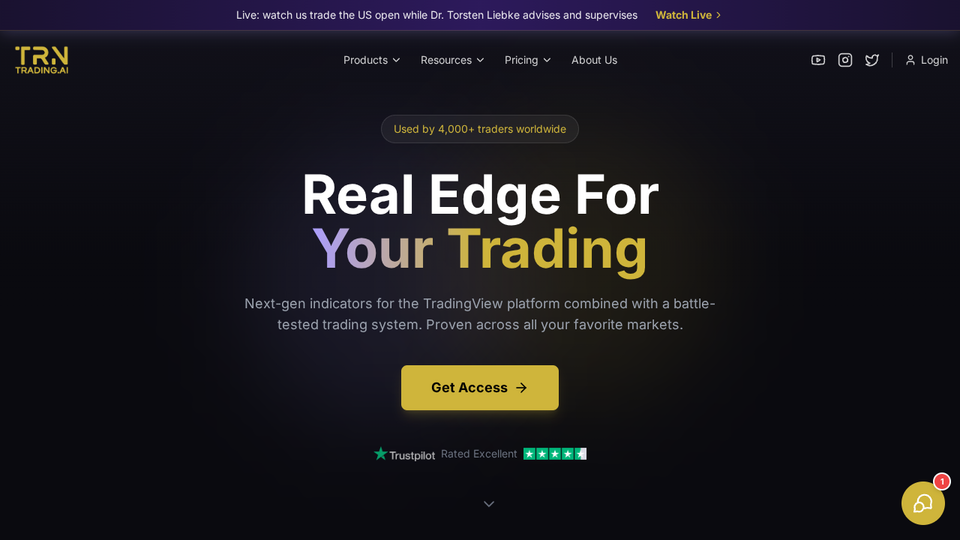 Screenshot of TRN Trading System