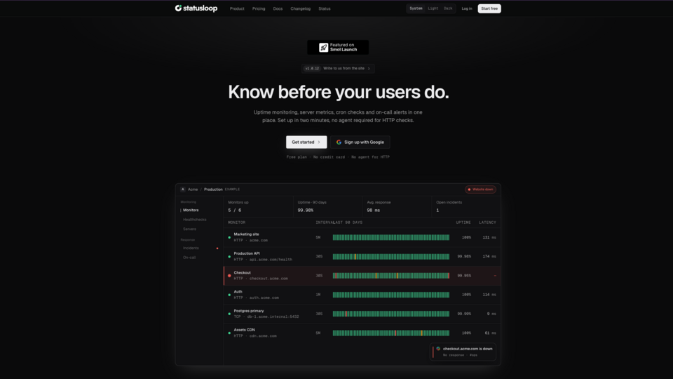 Screenshot of Statusloop