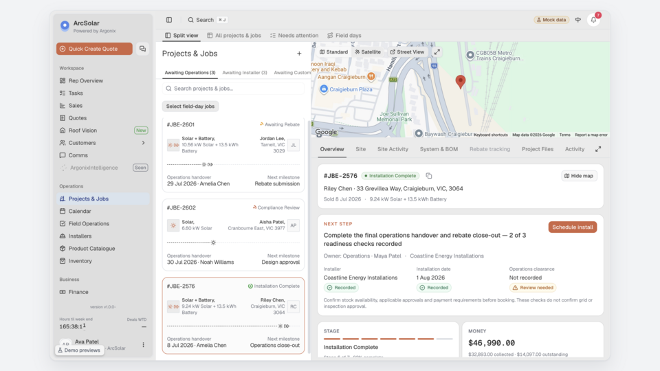 Screenshot of ArcSolar