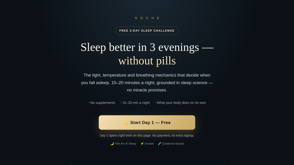 Screenshot of NOCHE 3-Day Challenge