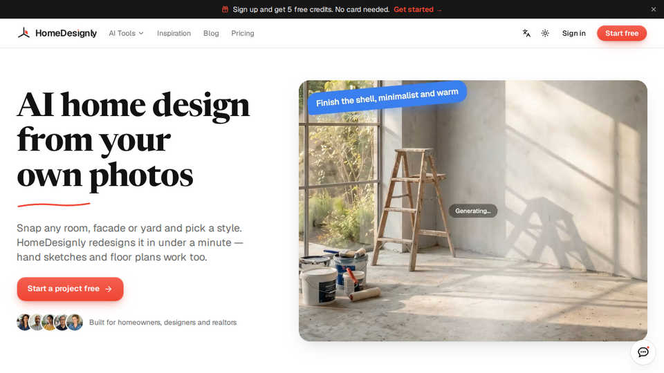 Screenshot of HomeDesignly