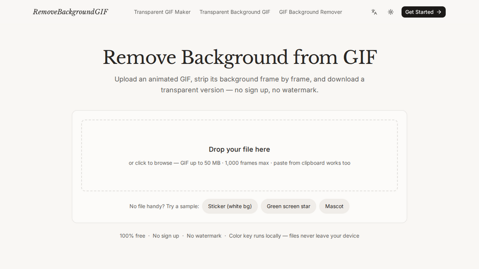 Screenshot of RemoveBackgroundGIF