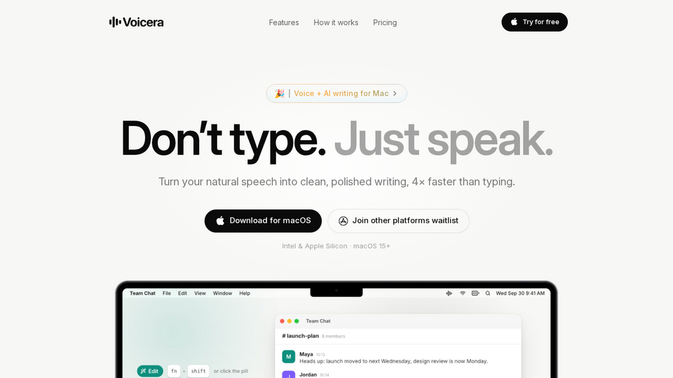 Screenshot of Voicera
