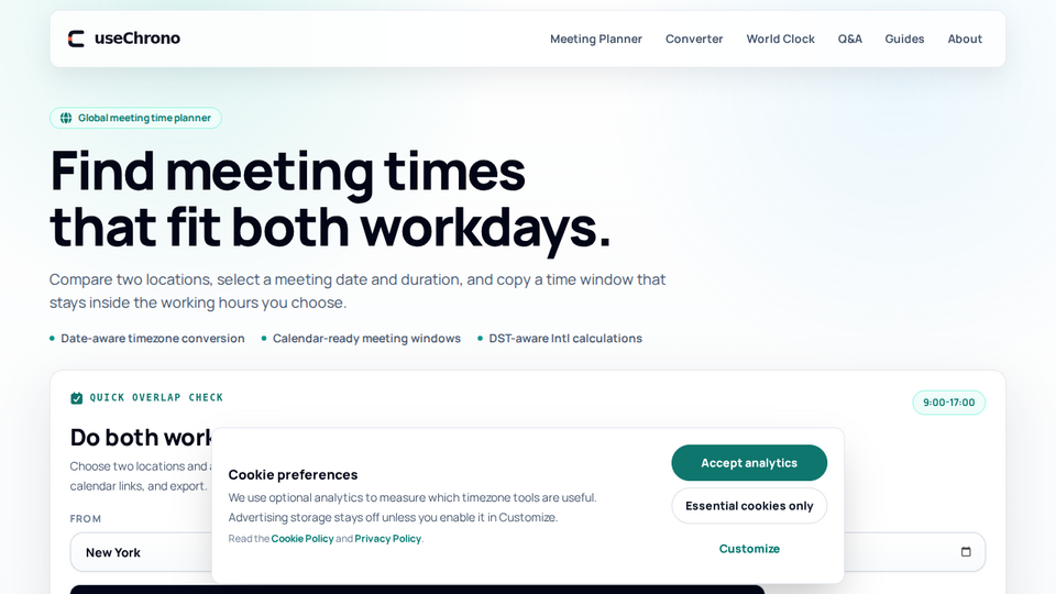 Screenshot of useChrono