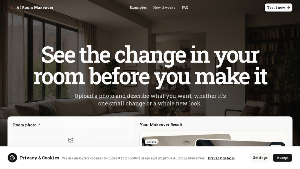 Screenshot of AI Room Makeover