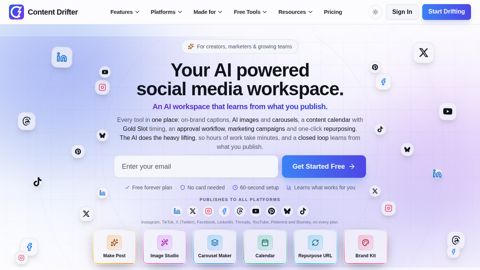 Screenshot of Content Drifter