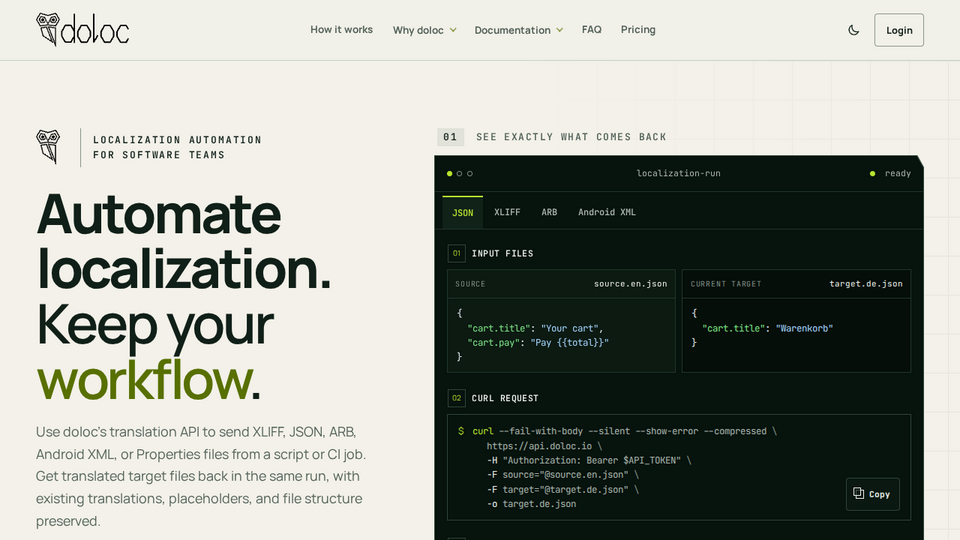 Screenshot of doloc