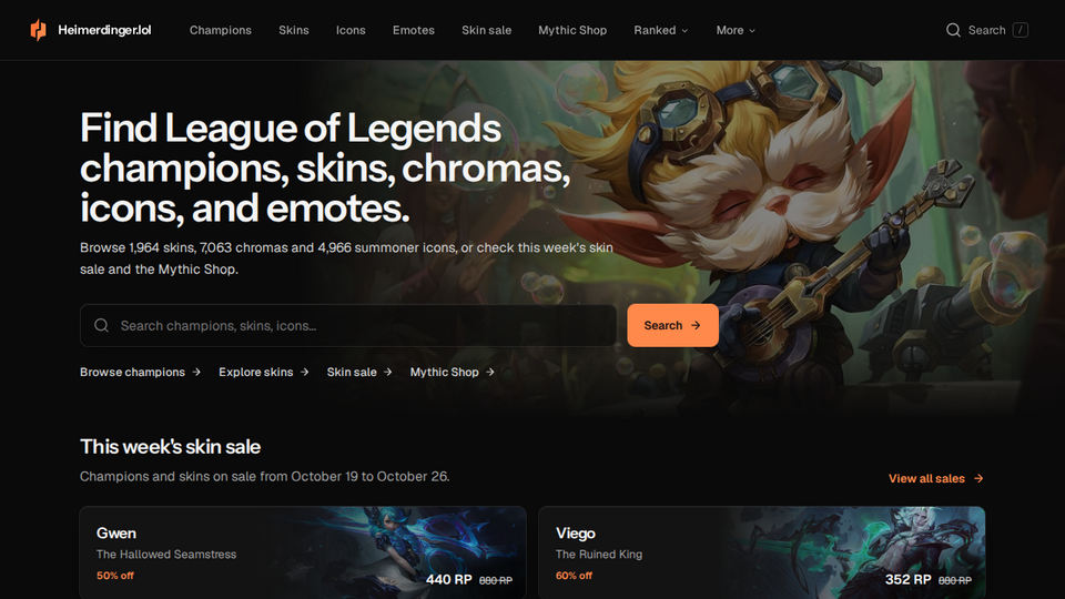 Screenshot of Heimerdinger.lol