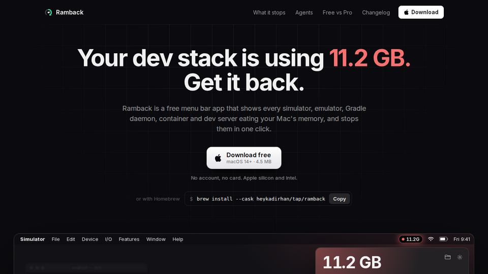 Screenshot of Ramback
