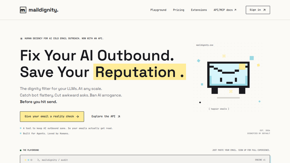 Screenshot of MailDignity