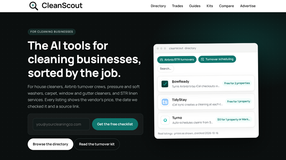 Screenshot of CleanScout