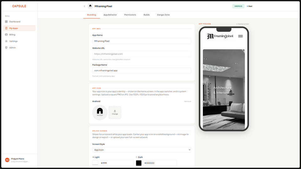 Screenshot of Capsule