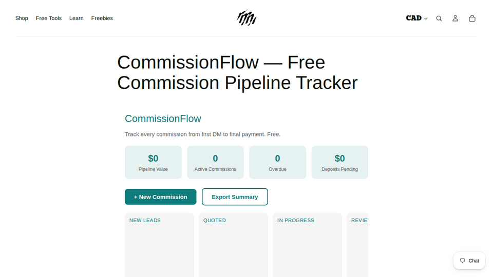Screenshot of CommissionFlow
