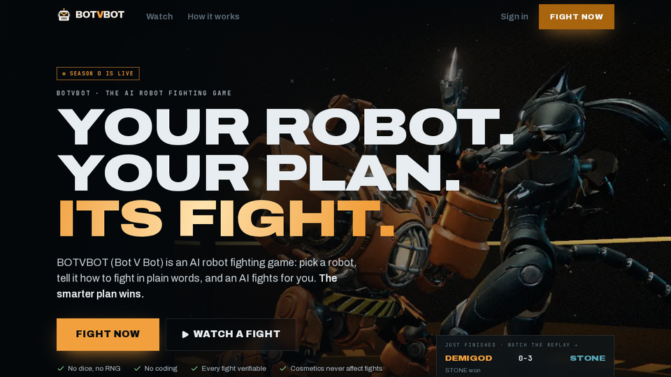 Screenshot of BOTVBOT