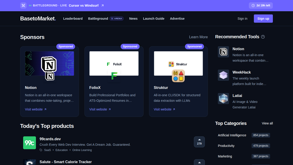 Screenshot of BasetoMarket