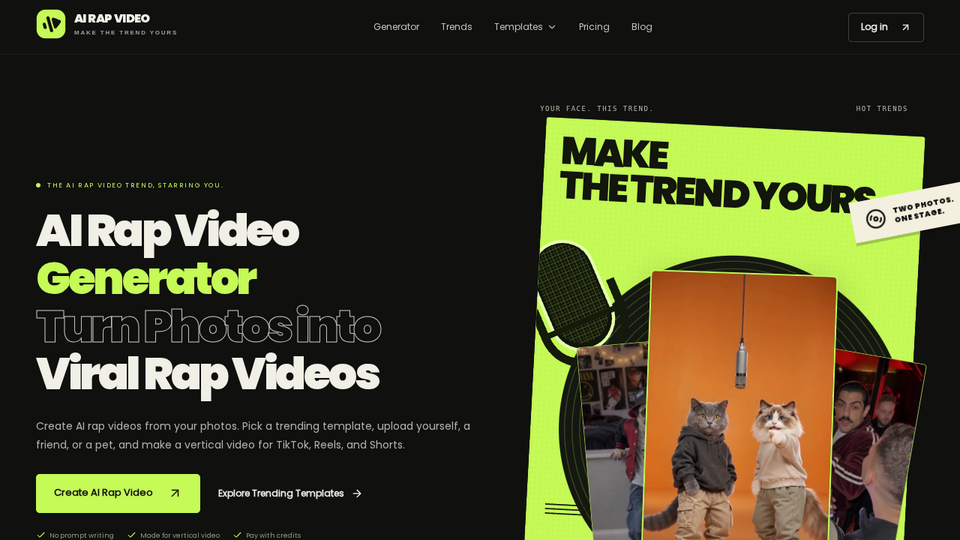 Screenshot of AI Rap Video Trend