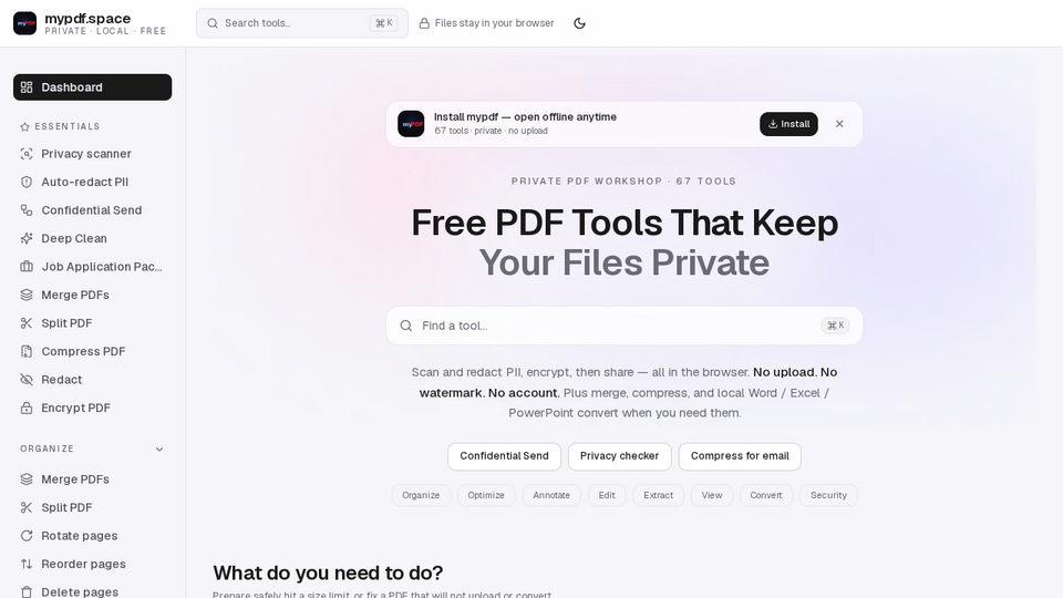Screenshot of mypdf.space