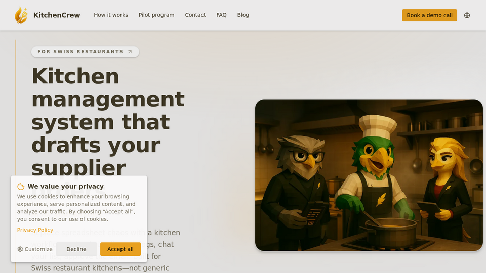 Screenshot of KitchenCrew