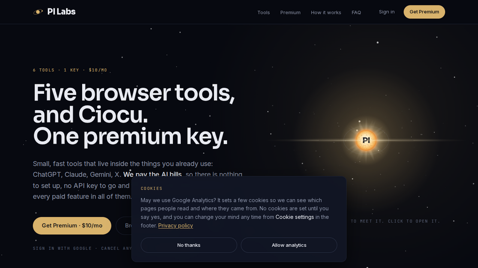 Screenshot of PI Labs