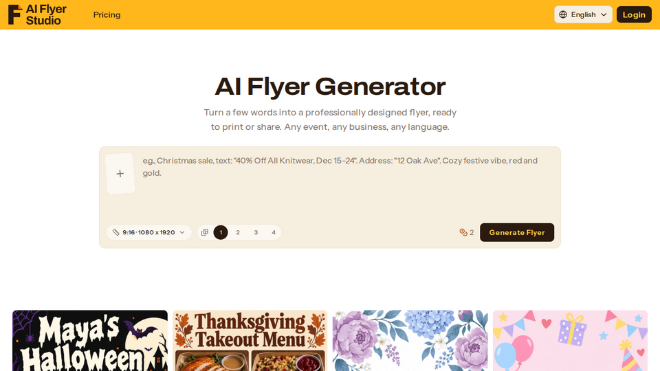 Screenshot of AI Flyer Studio