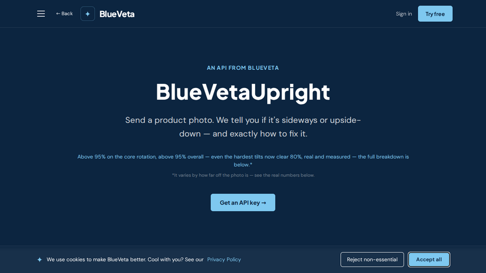 Screenshot of BlueVetaUpright