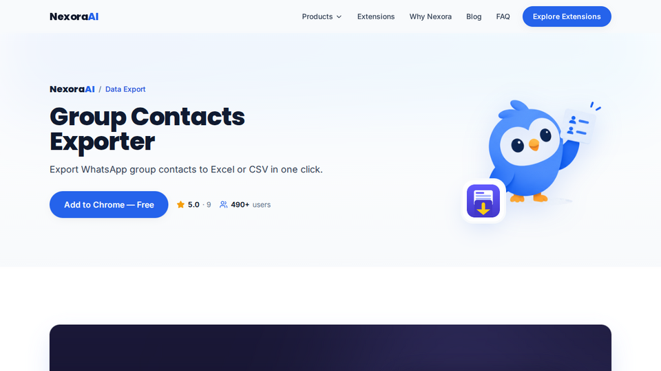 Screenshot of Group Contacts Exporter
