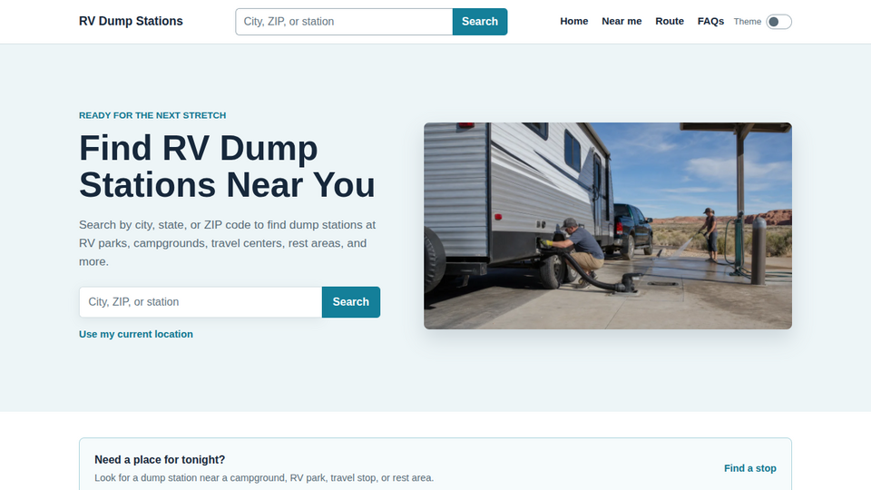 Screenshot of RV Dump Stations