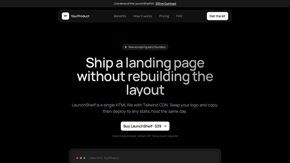 Screenshot of LaunchShelf