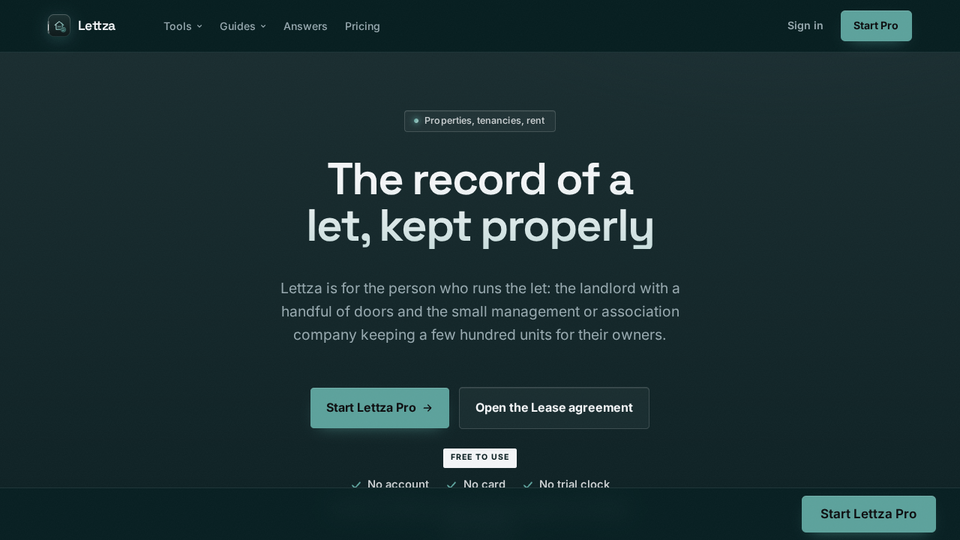 Screenshot of Lettza