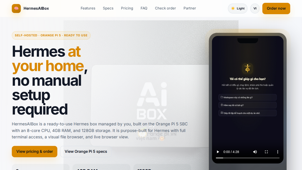 Screenshot of Hermes AI Box