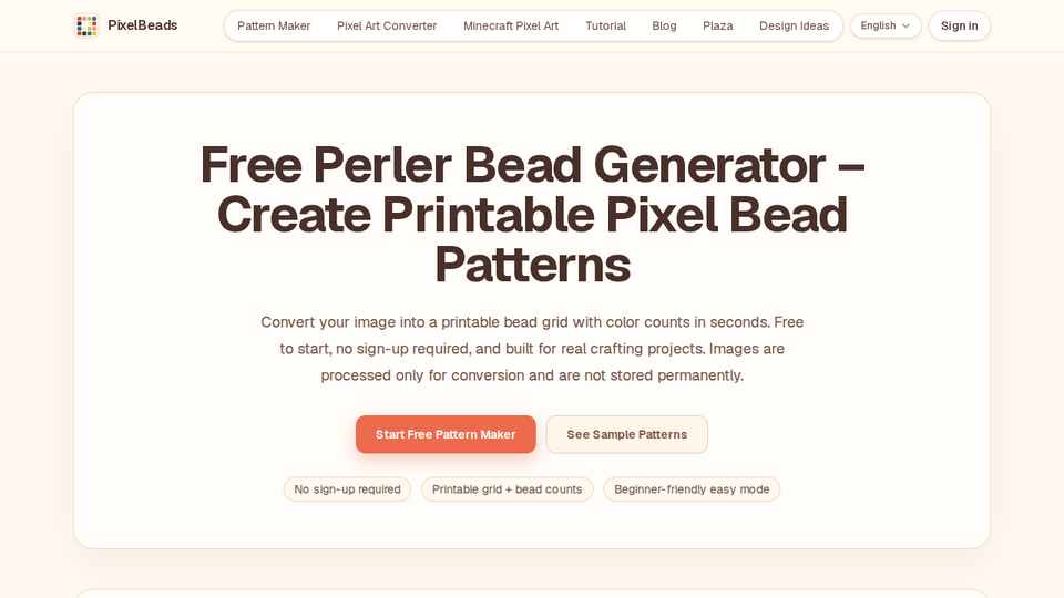 Screenshot of PixelBeads