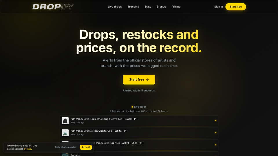 Screenshot of Dropify