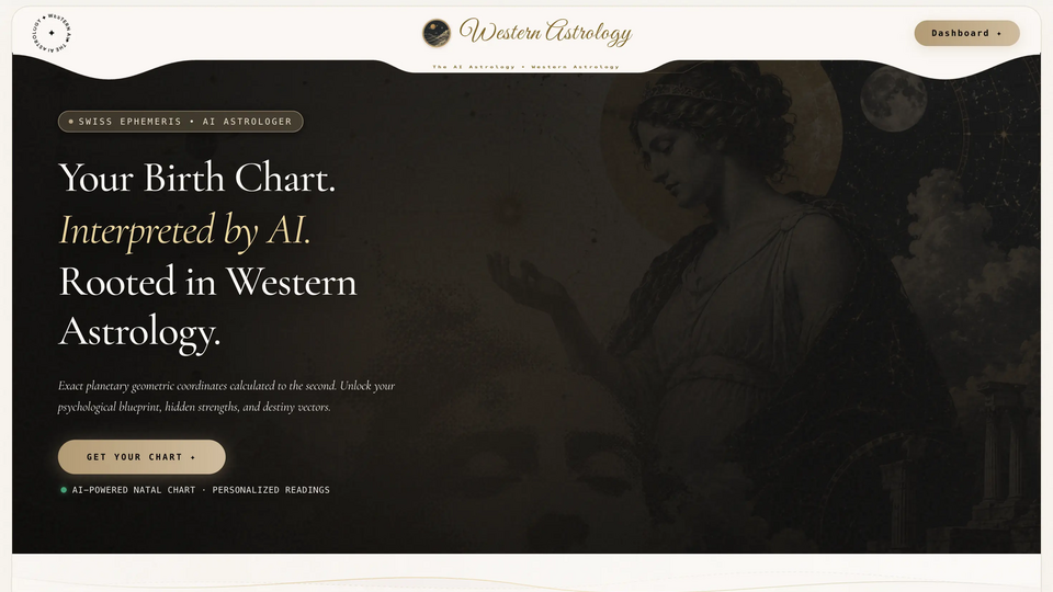 Screenshot of AI Astrology Western