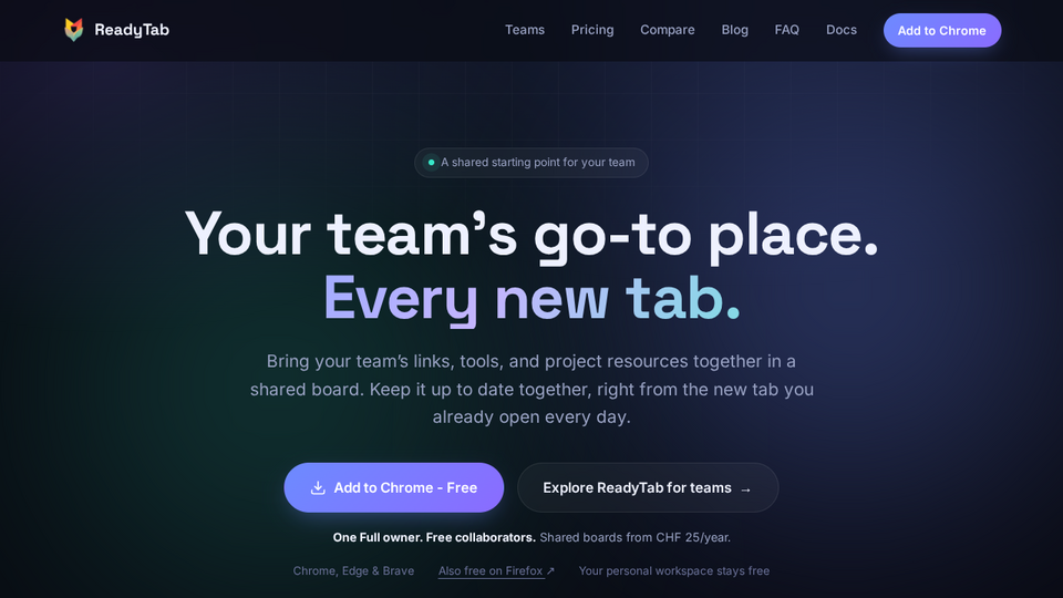 Screenshot of ReadyTab