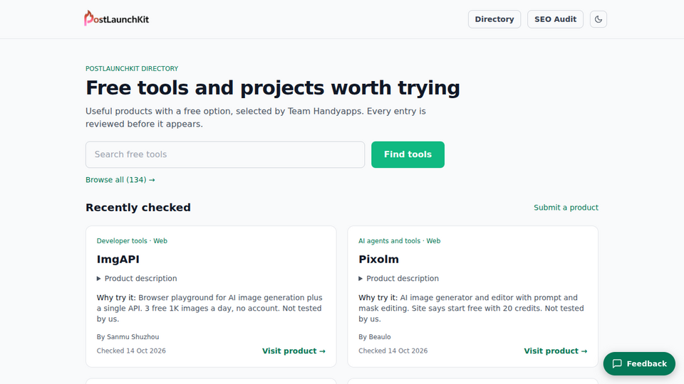Screenshot of PostLaunchKit