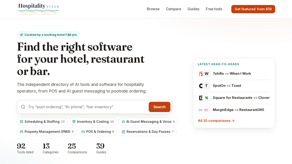 Screenshot of HospitalityStack