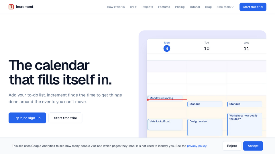Screenshot of Increment